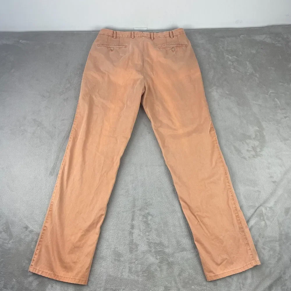 Peter Millar Crown Crafted Pants Men‎ 34x33 Faded Orange Chino Golf Casual Pima